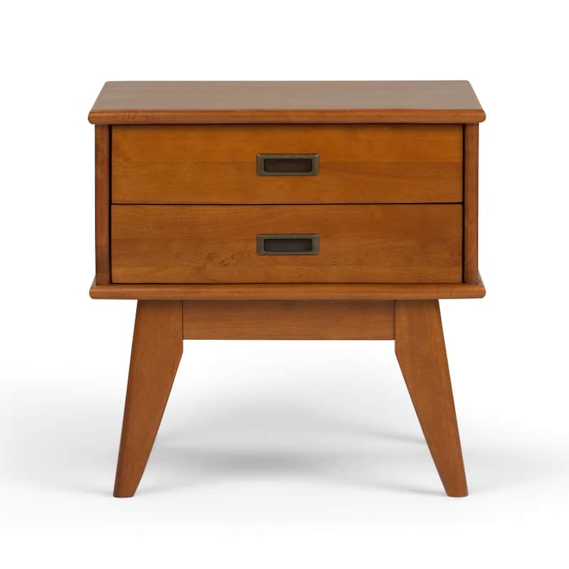 WYNDENHALL Tierney SOLID HARDWOOD 22 inch Wide Rectangle Mid Century Modern End Side Table - 22 W x 20 D x 22 H