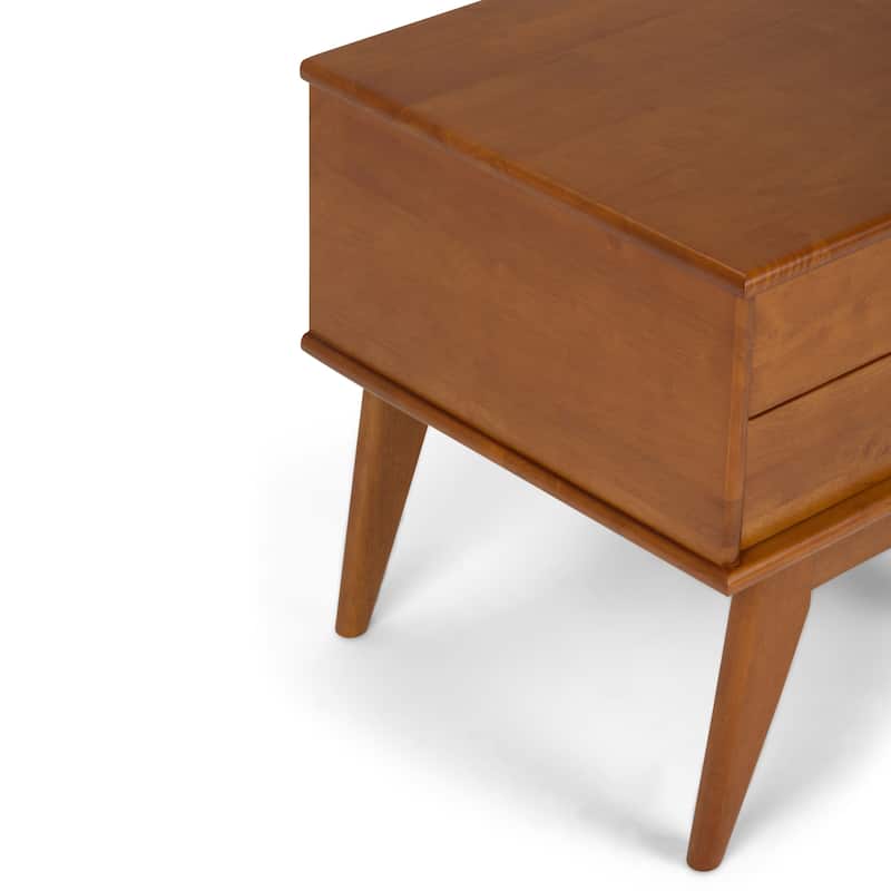 WYNDENHALL Tierney SOLID HARDWOOD 22 inch Wide Rectangle Mid Century Modern End Side Table - 22 W x 20 D x 22 H