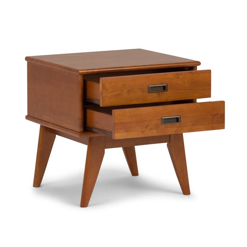 WYNDENHALL Tierney SOLID HARDWOOD 22 inch Wide Rectangle Mid Century Modern End Side Table - 22 W x 20 D x 22 H