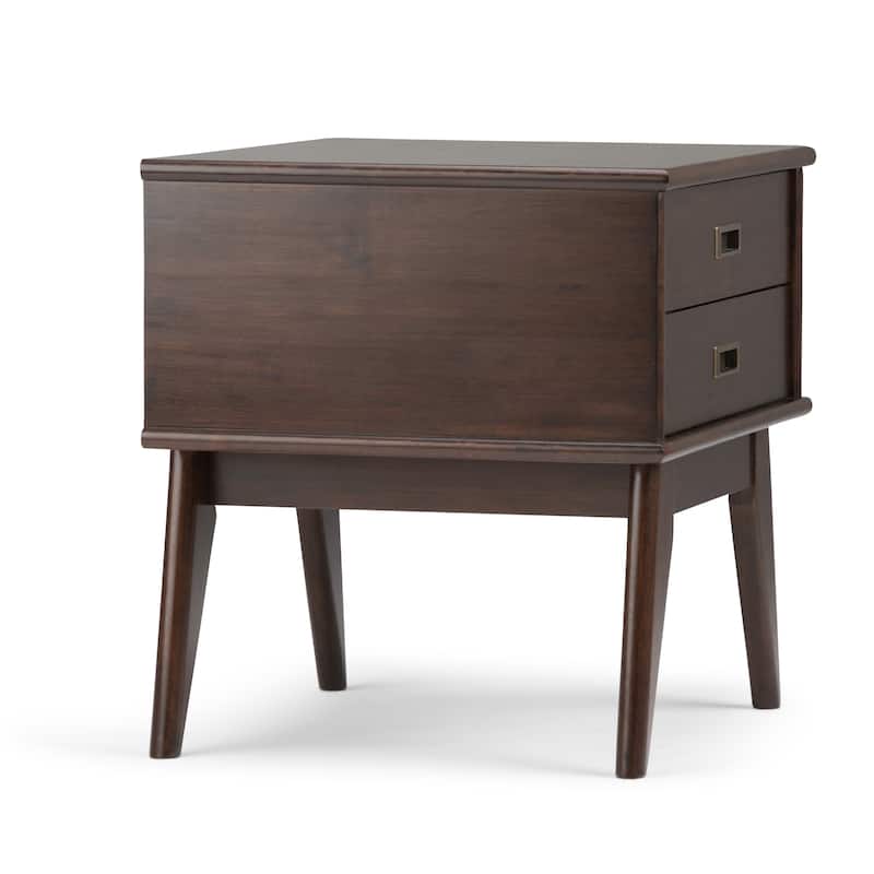 WYNDENHALL Tierney SOLID HARDWOOD 22 inch Wide Rectangle Mid Century Modern End Side Table - 22 W x 20 D x 22 H