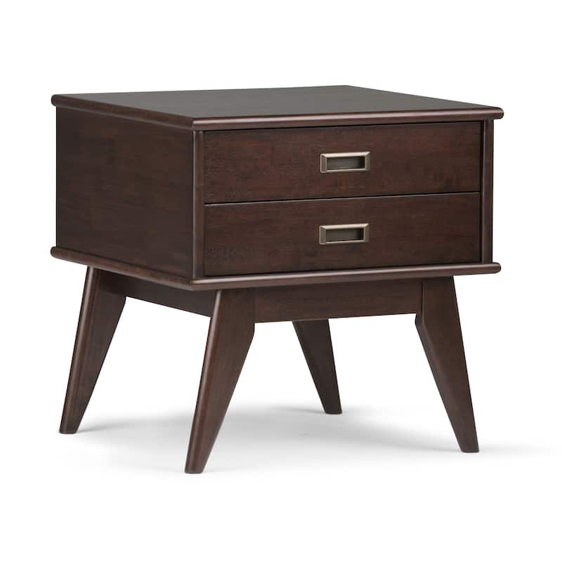WYNDENHALL Tierney SOLID HARDWOOD 22 inch Wide Rectangle Mid Century Modern End Side Table - 22 W x 20 D x 22 H