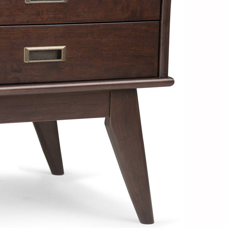 WYNDENHALL Tierney SOLID HARDWOOD 22 inch Wide Rectangle Mid Century Modern End Side Table - 22 W x 20 D x 22 H