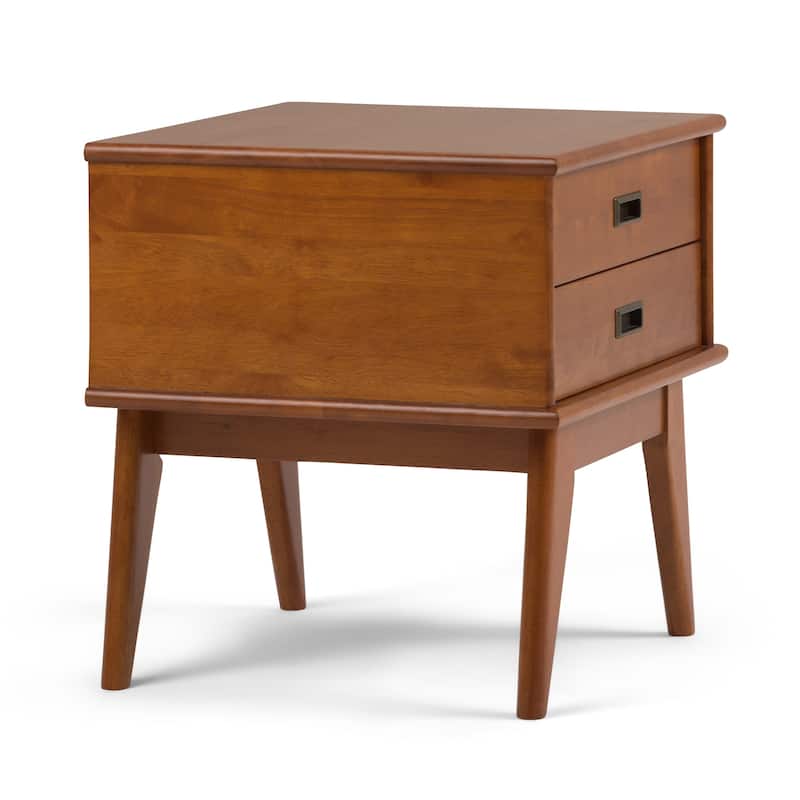 WYNDENHALL Tierney SOLID HARDWOOD 22 inch Wide Rectangle Mid Century Modern End Side Table - 22 W x 20 D x 22 H
