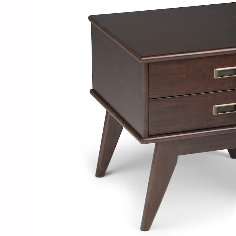 WYNDENHALL Tierney SOLID HARDWOOD 22 inch Wide Rectangle Mid Century Modern End Side Table - 22 W x 20 D x 22 H