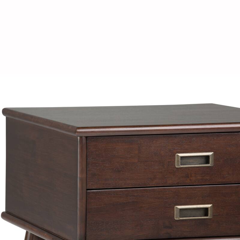 WYNDENHALL Tierney SOLID HARDWOOD 22 inch Wide Rectangle Mid Century Modern End Side Table - 22 W x 20 D x 22 H