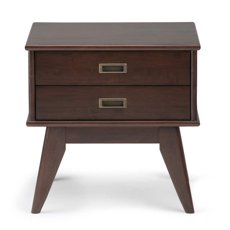 WYNDENHALL Tierney SOLID HARDWOOD 22 inch Wide Rectangle Mid Century Modern End Side Table - 22 W x 20 D x 22 H