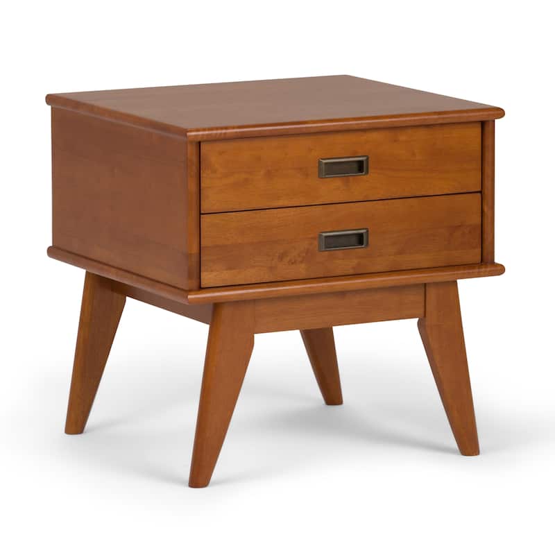 WYNDENHALL Tierney SOLID HARDWOOD 22 inch Wide Rectangle Mid Century Modern End Side Table - 22 W x 20 D x 22 H
