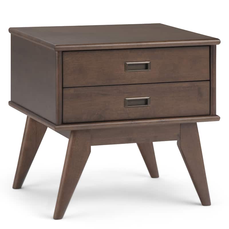 WYNDENHALL Tierney SOLID HARDWOOD 22 inch Wide Rectangle Mid Century Modern End Side Table - 22 W x 20 D x 22 H