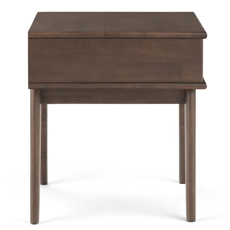 WYNDENHALL Tierney SOLID HARDWOOD 22 inch Wide Rectangle Mid Century Modern End Table - 22 W x 20 D x 22 H