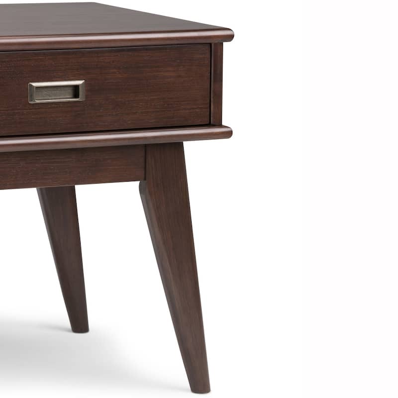 WYNDENHALL Tierney SOLID HARDWOOD 22 inch Wide Rectangle Mid Century Modern End Table - 22 W x 20 D x 22 H