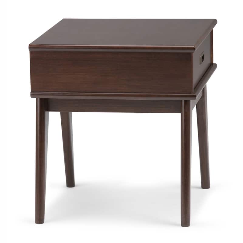 WYNDENHALL Tierney SOLID HARDWOOD 22 inch Wide Rectangle Mid Century Modern End Table - 22 W x 20 D x 22 H