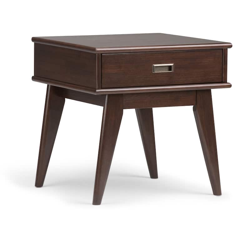 WYNDENHALL Tierney SOLID HARDWOOD 22 inch Wide Rectangle Mid Century Modern End Table - 22 W x 20 D x 22 H