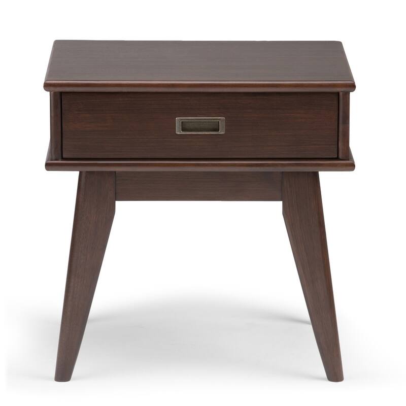 WYNDENHALL Tierney SOLID HARDWOOD 22 inch Wide Rectangle Mid Century Modern End Table - 22 W x 20 D x 22 H