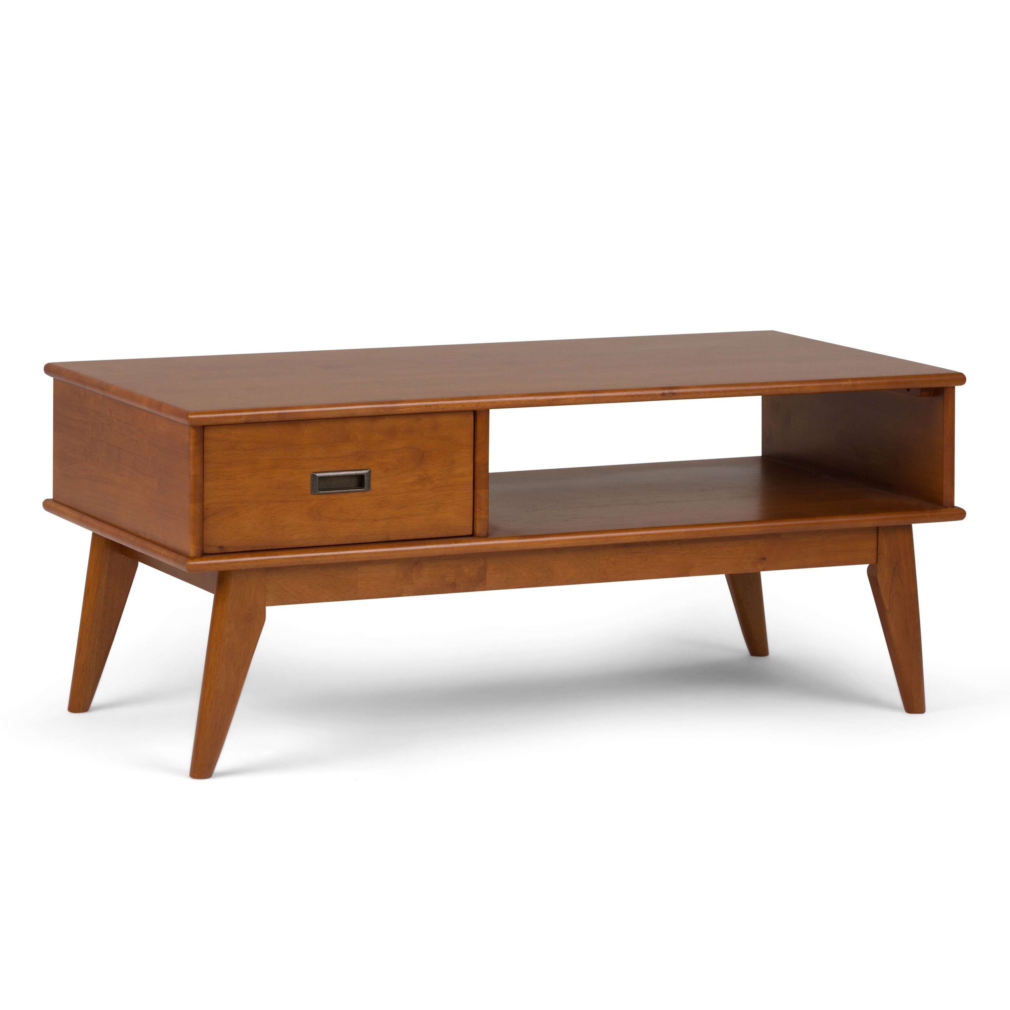 48 Rhonda Solid Mango Wood Coffee Table Dark Cognac Brown - WyndenHall