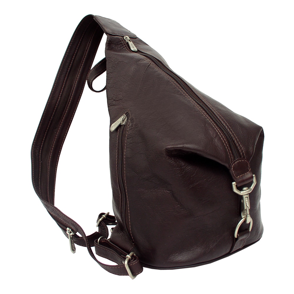 Shop Piel Leather Three-Zip Hobo Sling Backpack - Free Shipping Today ...