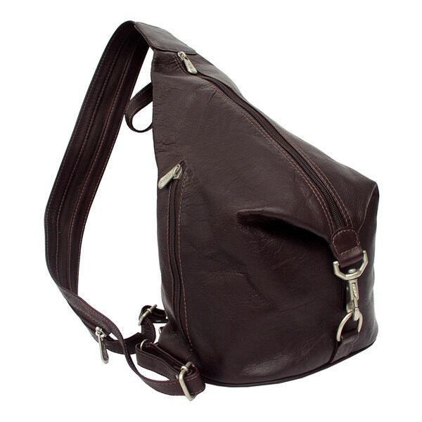 Shop Piel Leather Three-Zip Hobo Sling Backpack - Free Shipping Today - Overstock - 10995596