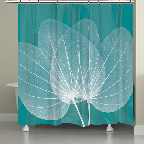 teal and white shower curtain