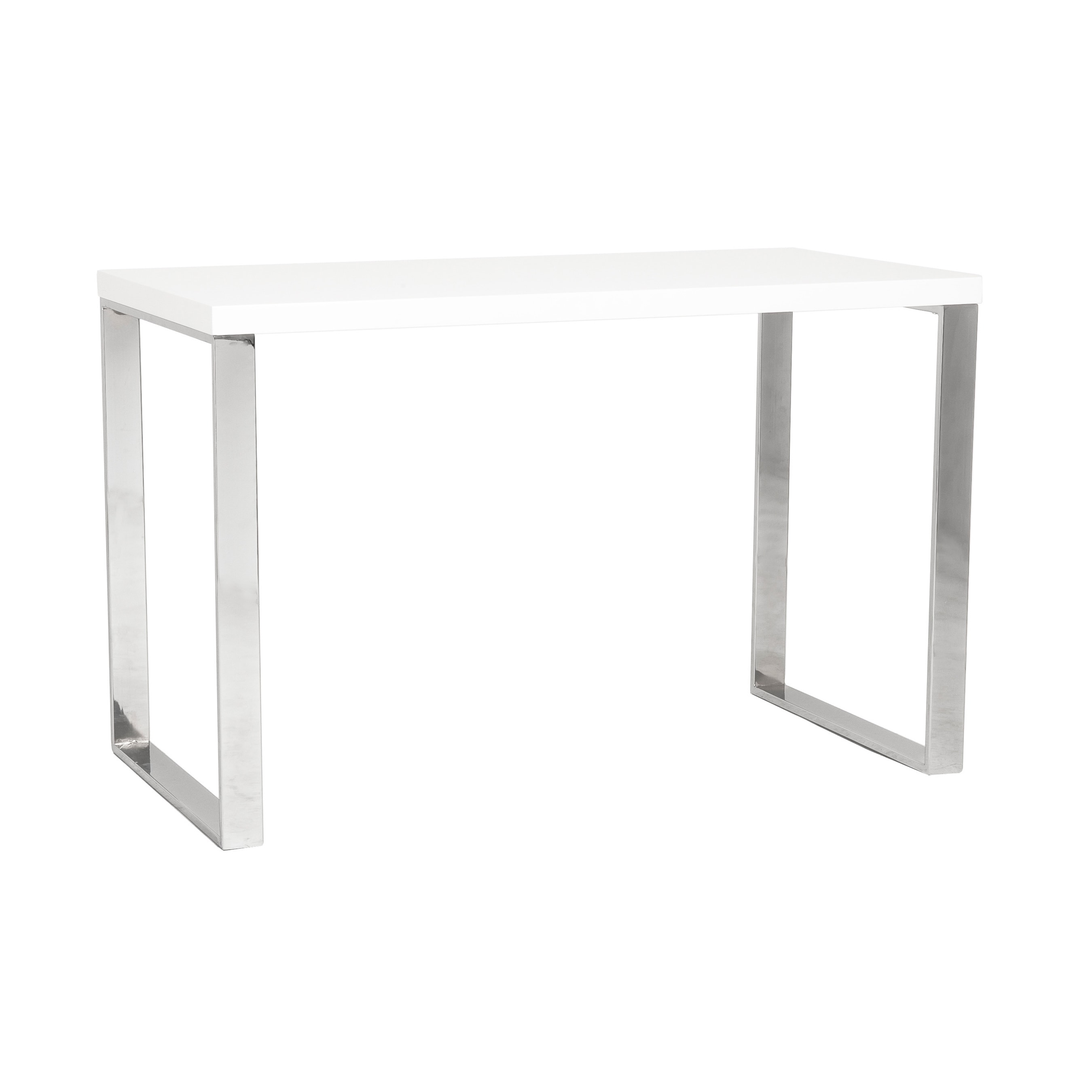 Shop Dillon Desk White Lacquer Polished Stainless Steel