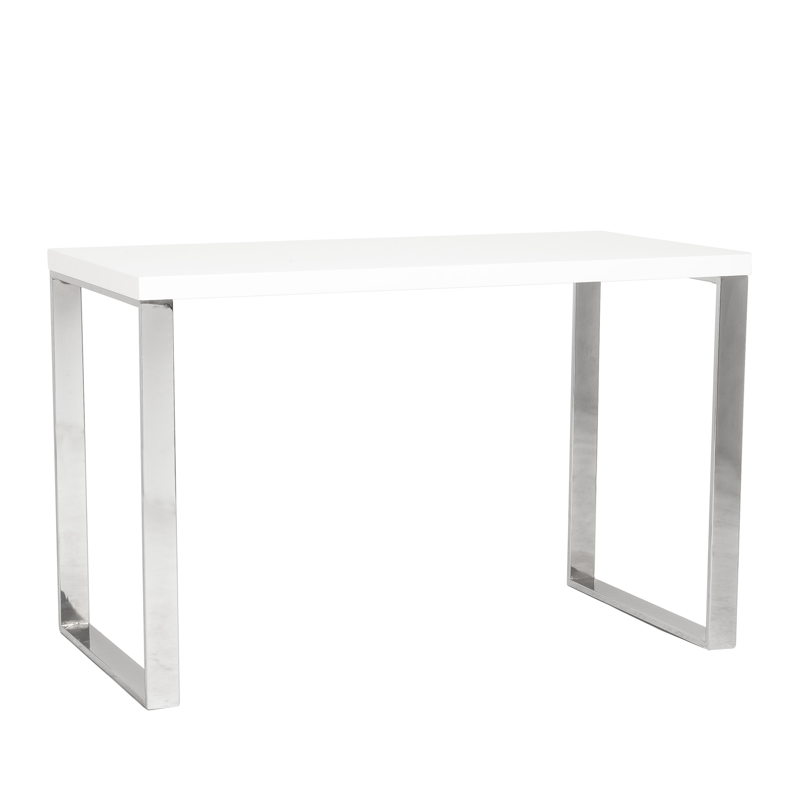 Shop Dillon Desk White Lacquer Polished Stainless Steel Free