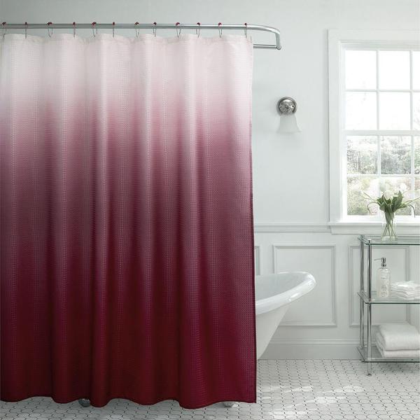 burgundy shower curtain