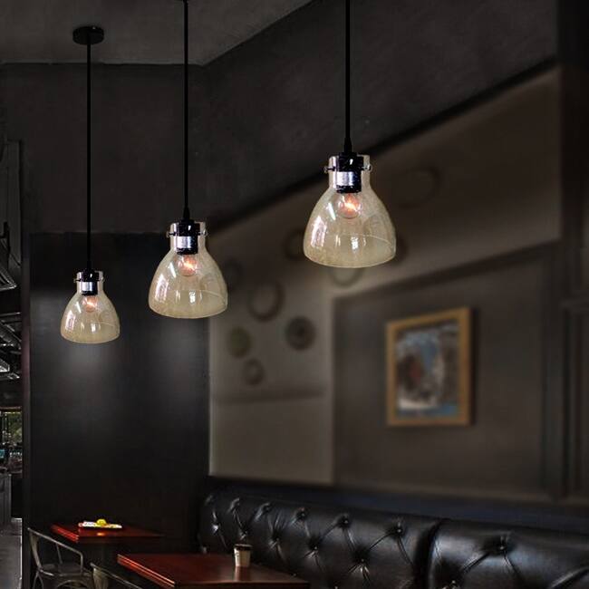 Glenda 1-light Adjustable Cord Glass Edison Pendant Light with Bulb