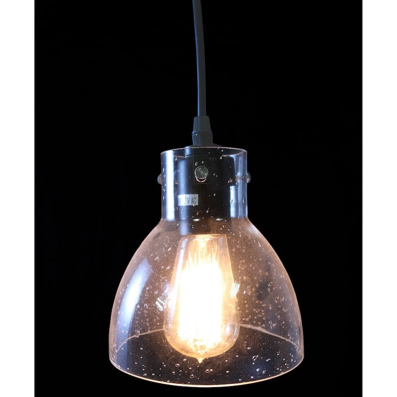 Glenda 1-light Adjustable Cord Glass Edison Pendant Light with Bulb
