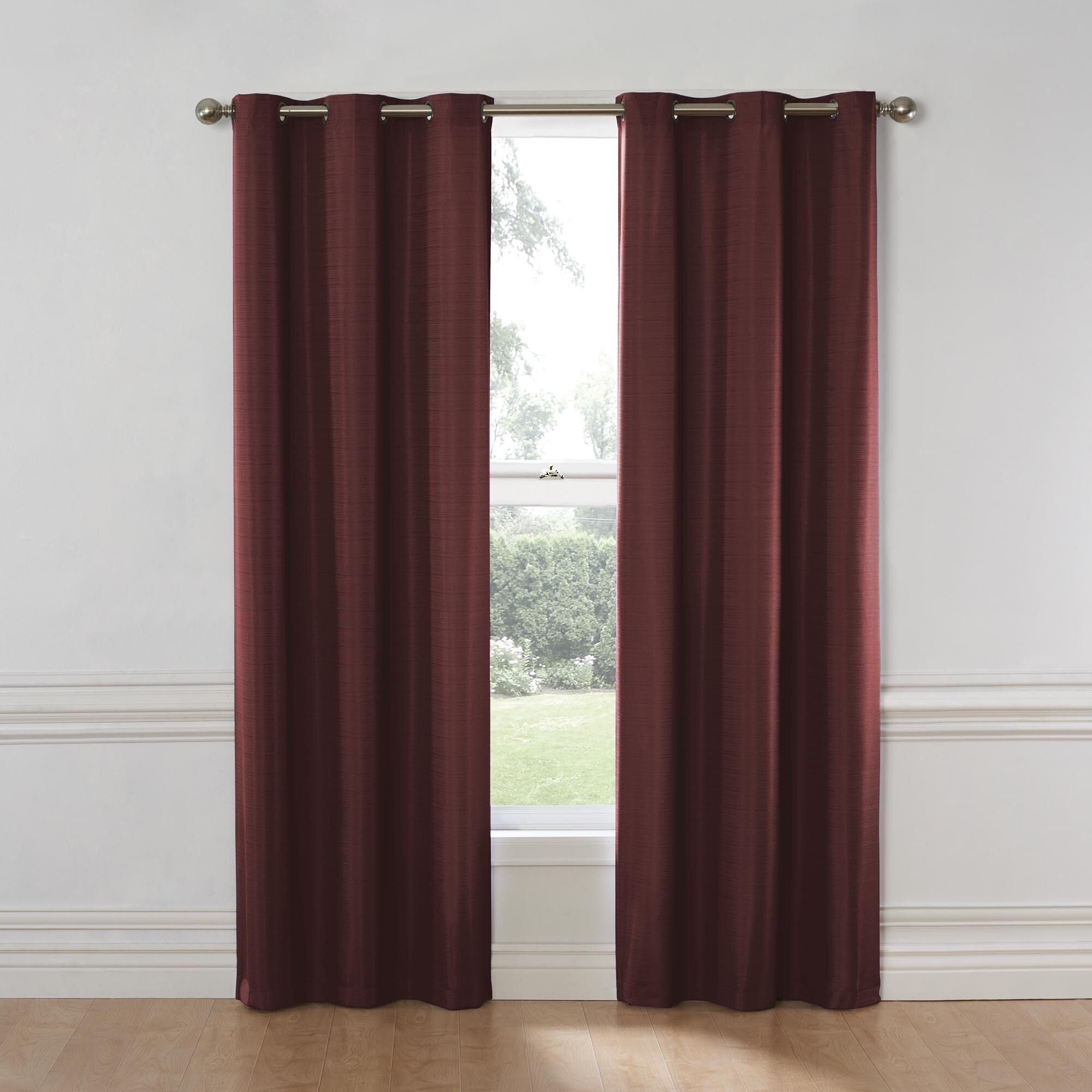 EID TAUPE 1 SET 2 TONE GROMMET ECLIPSE WINDOW CURTAIN BLACKOUT PANEL BLACK