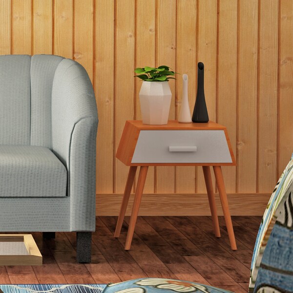 Porthos Home Brooklyn Mid-Century Walnut Side Table