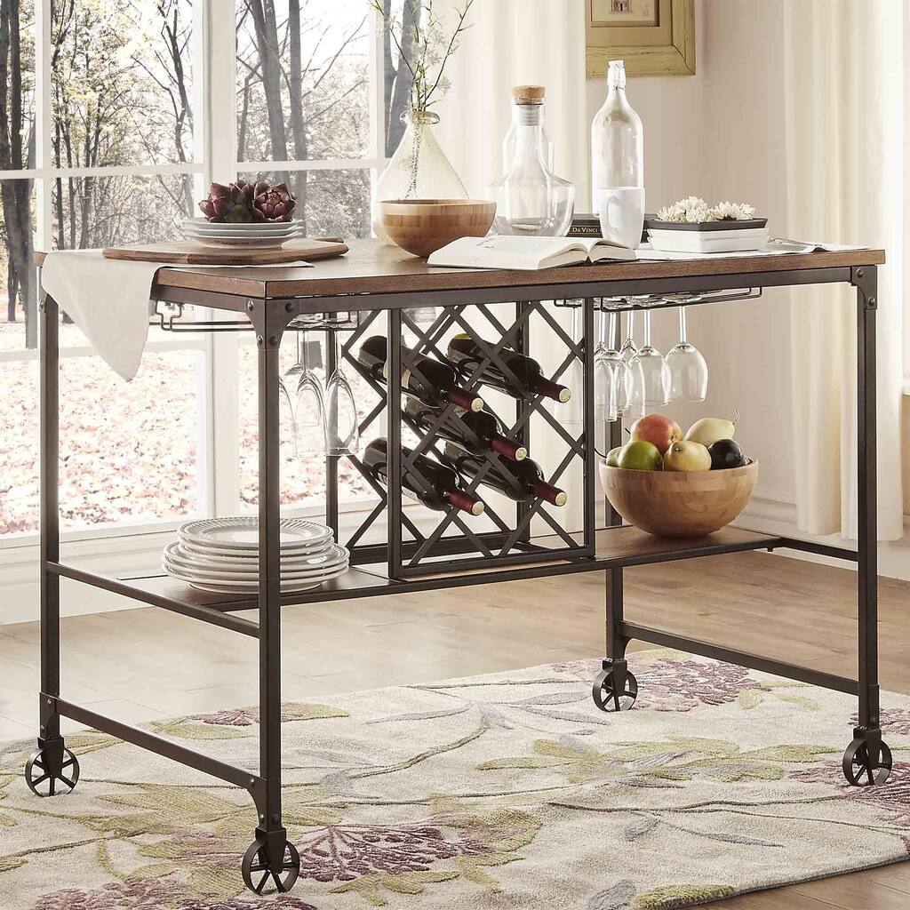 Berwick Iron Buffet with Wine Storage by iNSPIRE Q Classic - Brown