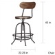 Berwick Iron Industrial Adjustable Counter Height High Back Stools (Set of 2) by iNSPIRE Q Classic - Thumbnail 4