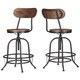 Berwick Iron Industrial Adjustable Counter Height High Back Stools (Set of 2) by iNSPIRE Q Classic - Thumbnail 2