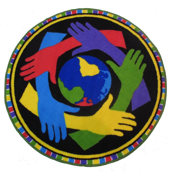 Hands Around the World Accent Rug (3'3" Round) - 3'3" Round