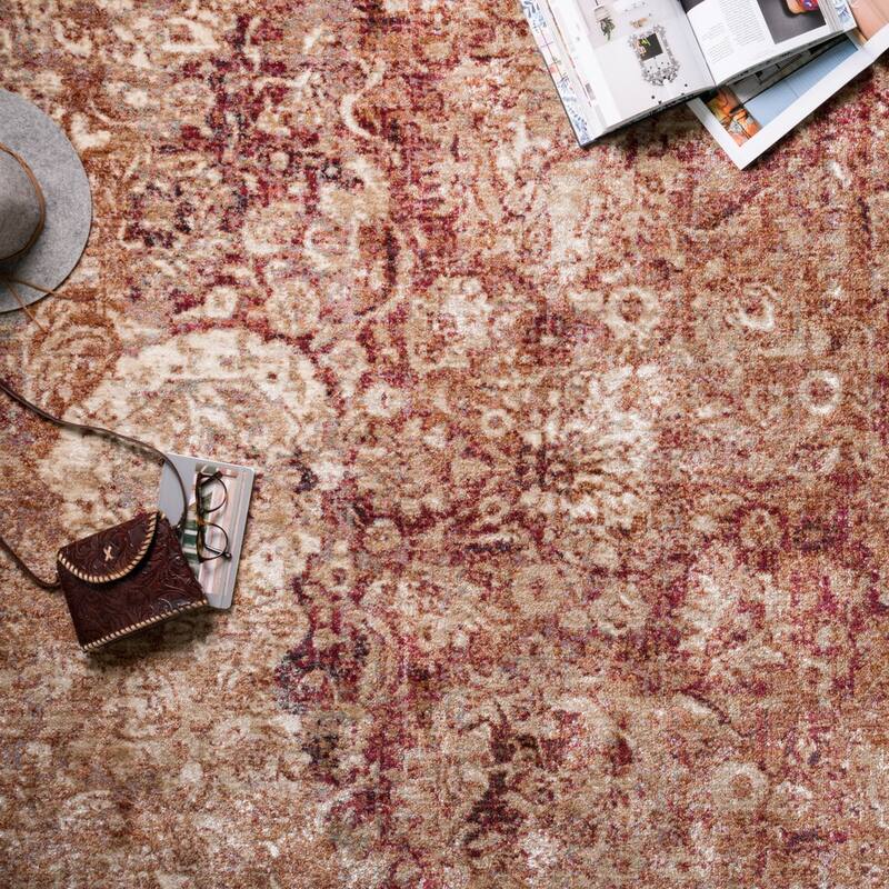 Alexander Home Contessa Traditional Copper Medallion Distressed Rug