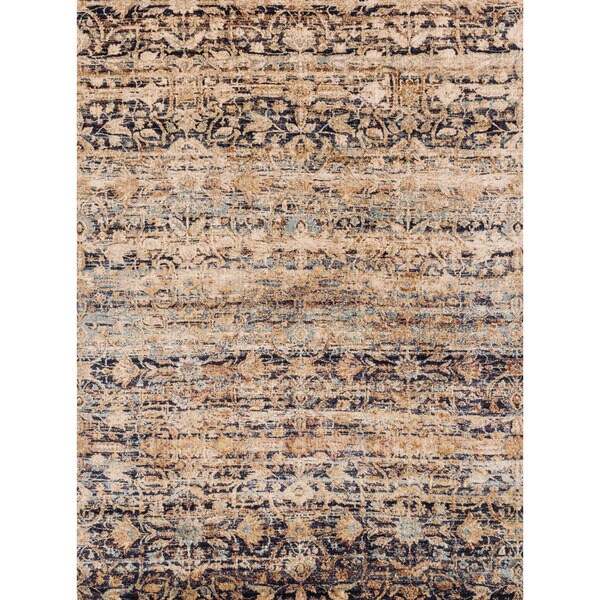 Traditional Sand/ Multi Floral Distressed Rug - 9'6 x 13'