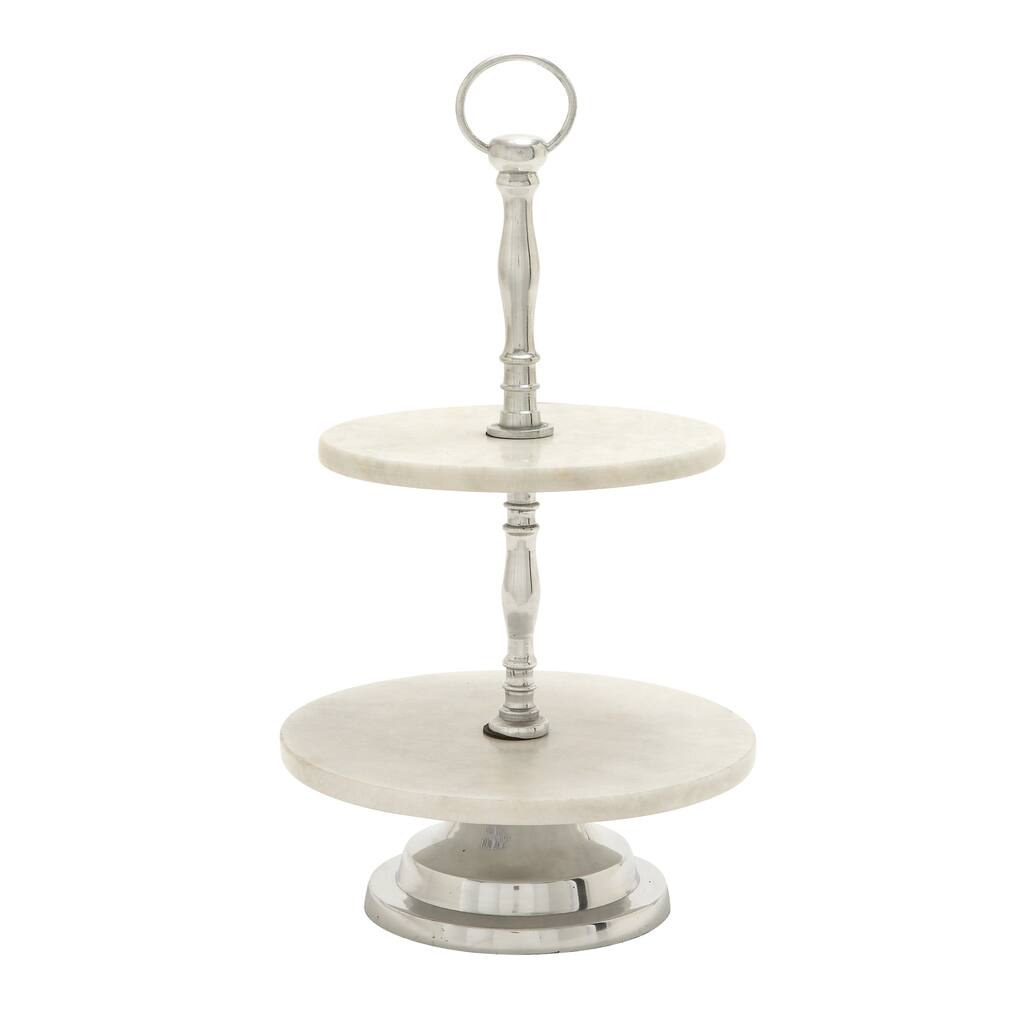 Attractive Metal Marble 2 Tier Tray