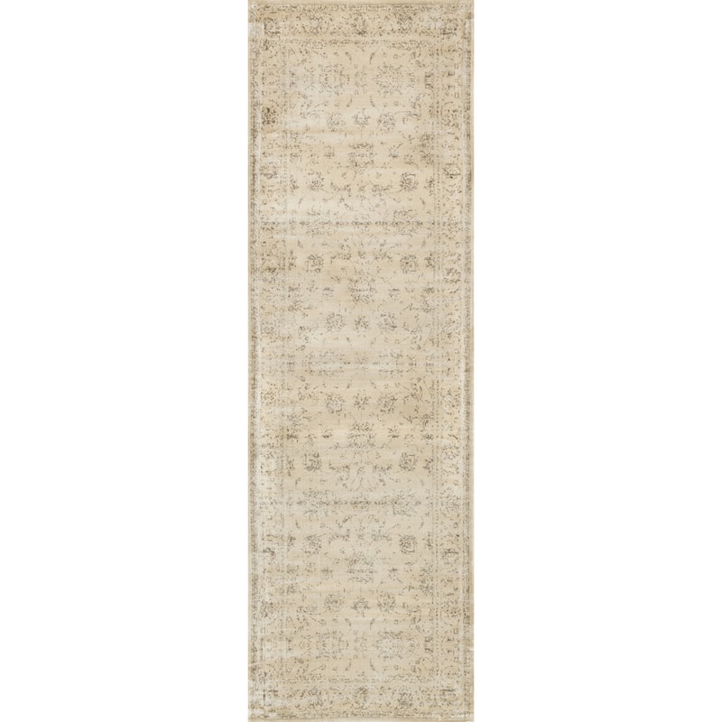 Alexander Home Natalie Traditional Distressed Coffee Floral Rug