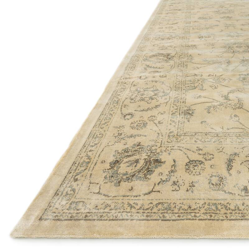 Alexander Home Natalie Traditional Distressed Coffee Floral Rug