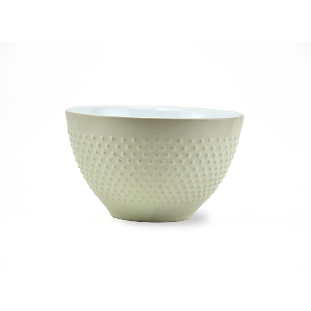 Keystone Dots Cream Coupe Bowl (Set of 6)