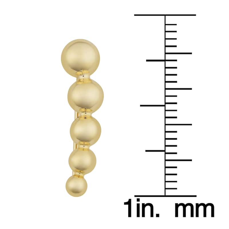 Fremada 10k Yellow Gold High Polish Graduated Beads-styled Climber Earrings