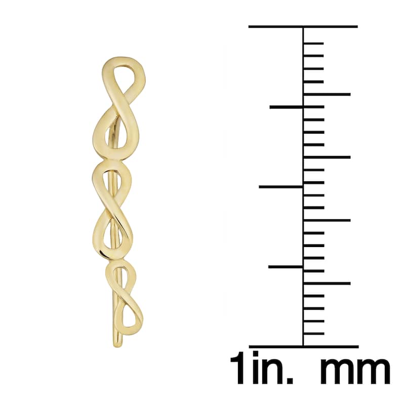 Fremada 10k Yellow Gold High Polish Graduated Infinity Climber Earrings