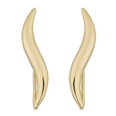 Fremada 10k Yellow Gold High Polish Wave Climber Earrings