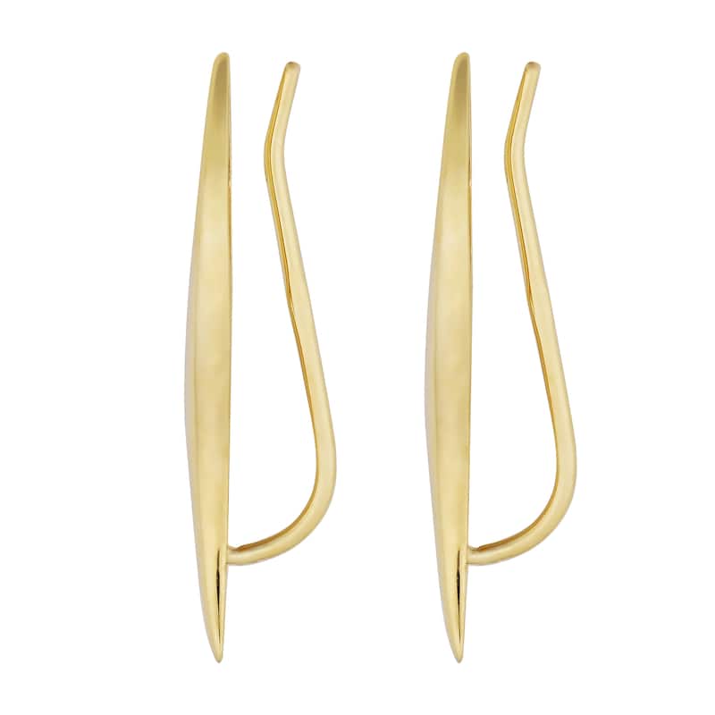 Fremada 10k Yellow Gold High Polish Wave Climber Earrings