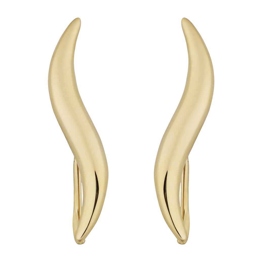 Fremada 10k Yellow Gold High Polish Wave Climber Earrings