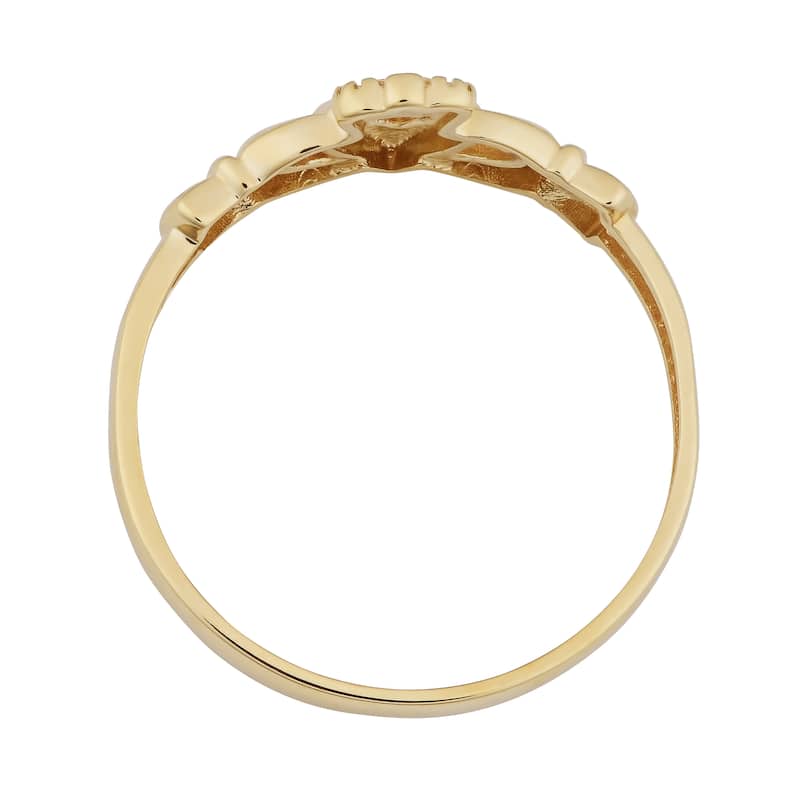 Fremada 14k Yellow Gold High Polish Claddagh Ring