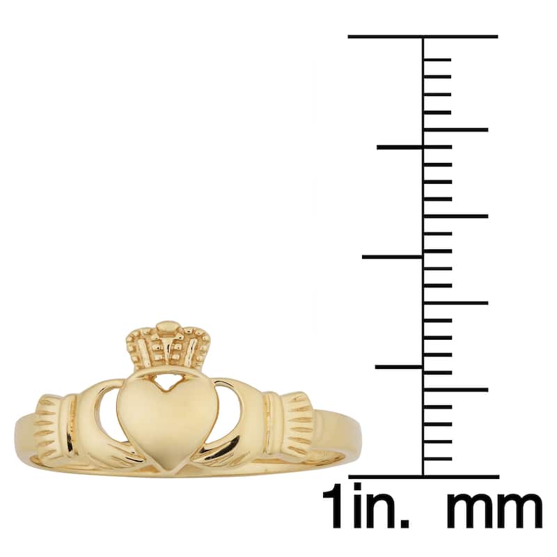 Fremada 14k Yellow Gold High Polish Claddagh Ring