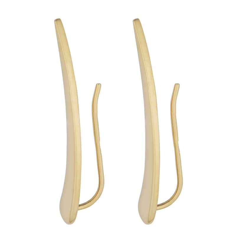 Fremada 10k Yellow Gold High Polish Tusk Climber Earrings