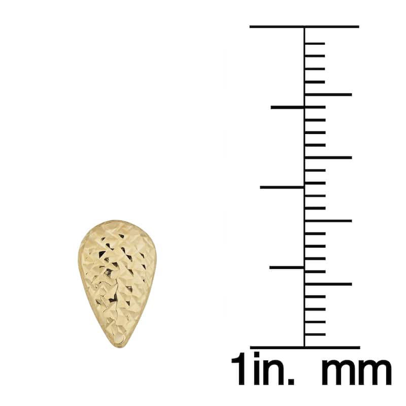Fremada 10k Yellow Gold Diamond-cut Pear-shaped Stud Earrings