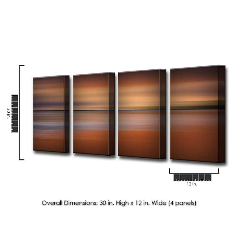 Blur Stripes XLIV' 4-Piece Wrapped Canvas Wall Art Set