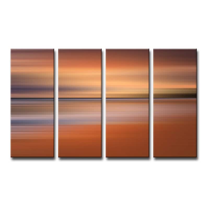 Blur Stripes XLIV' 4-Piece Wrapped Canvas Wall Art Set