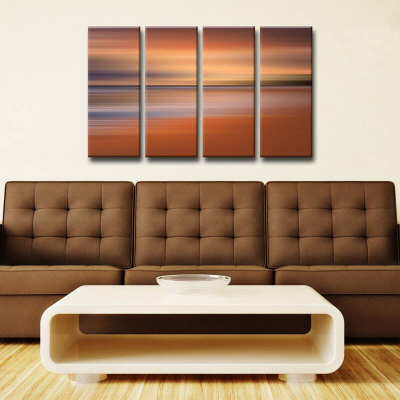 Blur Stripes XLIV' 4-Piece Wrapped Canvas Wall Art Set